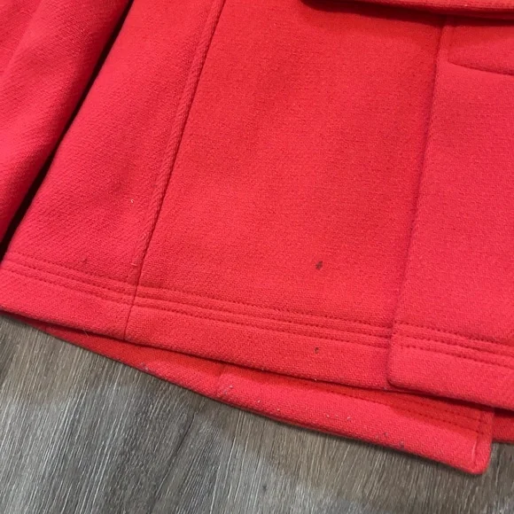 J CREW STADIUM CLOTH NELLO GORI WOMEN SIZE 2 RED PEACOAT - Picture 15 of 16